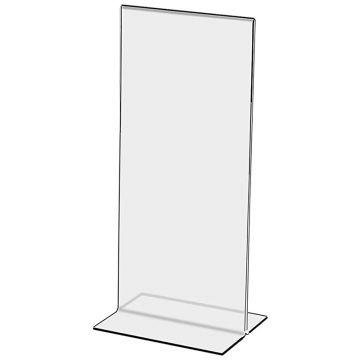 Table Tent: Clear Acrylic Table Tent Card Holder, 4 x 9 in., Open Bottom
